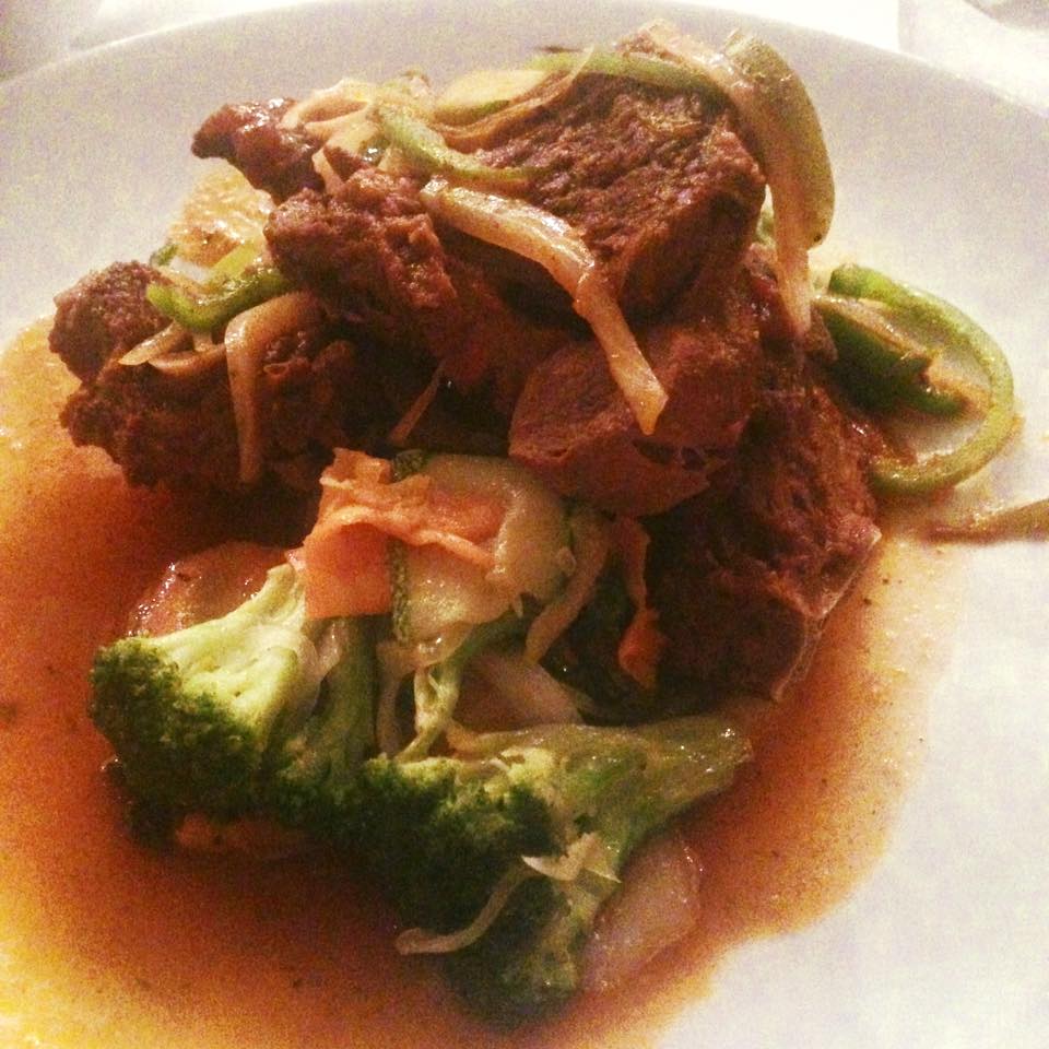 Dinner: creole goat the hotel restaurant